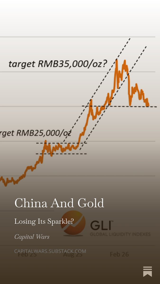 Excellent article by Michael Howell @crossbordercap 

My take is that China is slowing or reversing their liquidity injections in reaction to the Middle East crisis. China has also cut its imports of oil drastically. This reduction in liquidity may be an effort to temporarily