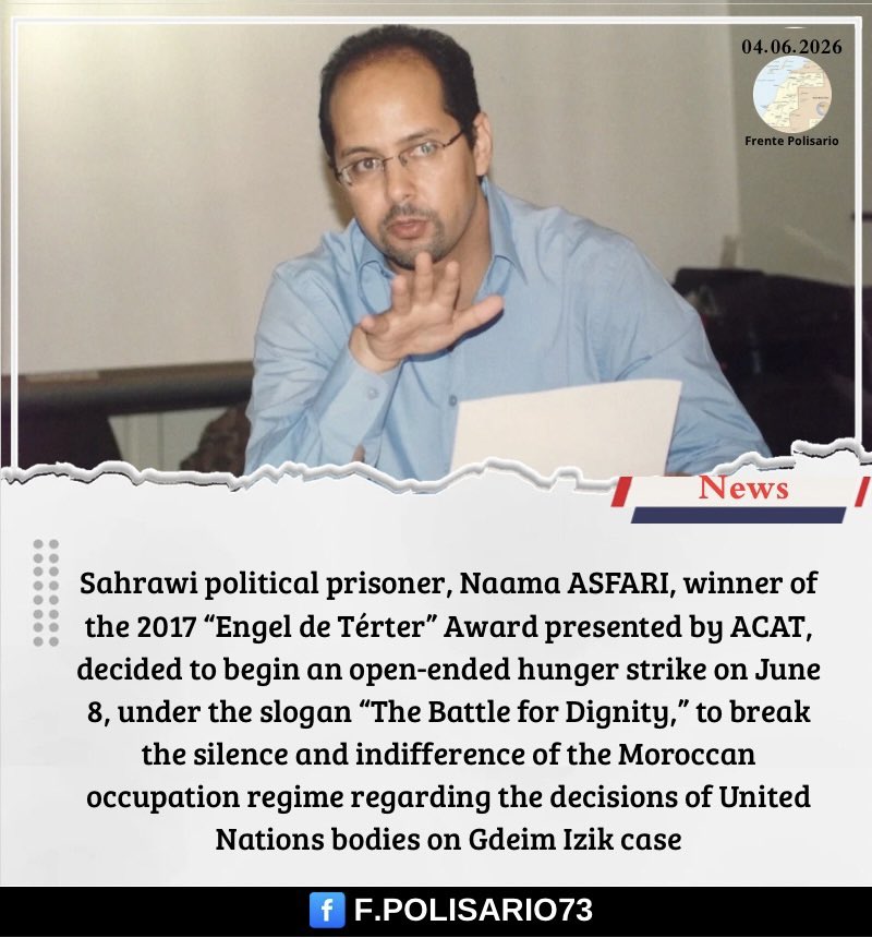 RoubiouAli's tweet photo. #ASFARI_NAAMA #Gdeim_Izik #Western_Sahara #ACAT_France https://t.co/Qo9SJ03dEn