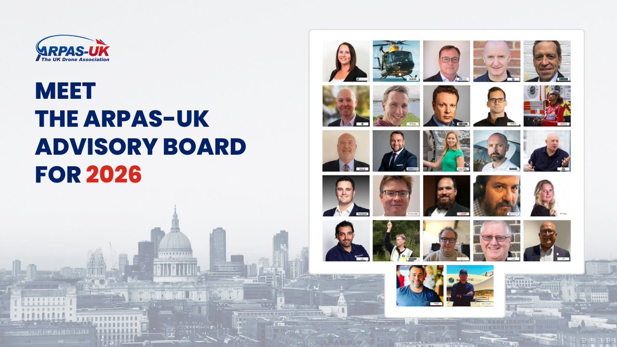 ARPASUK's tweet photo. 🚀🎯 We're delighted to confirm our 𝗔𝗥𝗣𝗔𝗦-𝗨𝗞 𝗔𝗗𝗩𝗜𝗦𝗢𝗥𝗬 𝗕𝗢𝗔𝗥𝗗 𝗙𝗢𝗥 𝟮𝟬𝟮𝟲, bringing together experienced professionals from across the UK commercial drone sector - https://t.co/liSCHkhhle - #arpasuk #uav #uas #drones #droneindustry https://t.co/HE04z2TyCk