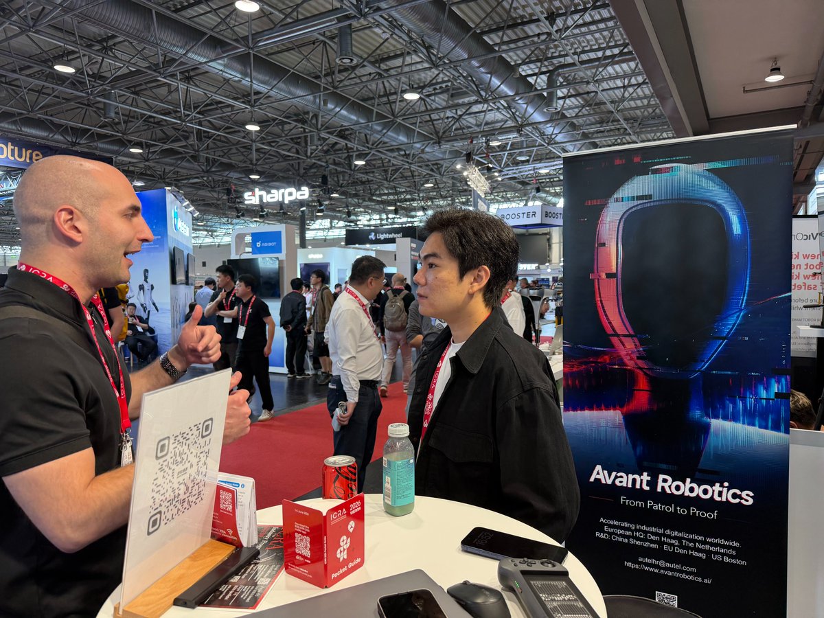 AvantRobotics's tweet photo. The future of infrastructure inspection isn't a single robot—it's intelligent autonomous systems working in the real world. 🤖⚡

Meet us at Stand S012 and discover how #AvantRobotics is transforming inspection with embodied AI.

#ICRA2026 #Robotics #EmbodiedAI https://t.co/7GaP4vM9AM