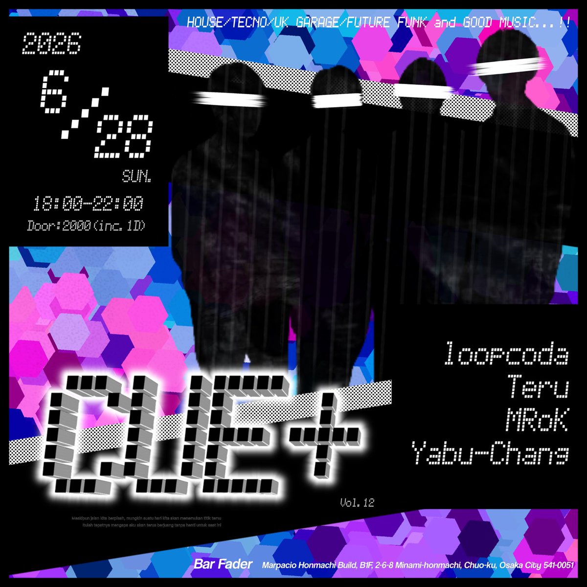 teru8492's tweet photo. 【4Beat Dance Music Party】
#Cue_plus
2026.6.28 Sun
18:00-22:00 ¥2000(inc. 1D) 
at @bar_fader
GUEST DJ：loopcoda

6月回はDJ,DTM,イベントオーガナイザーなど多彩に活動するloopcodaさんをお招きします！
使いこなすジャンルは多種多様！！
濃い4時間になること間違い無し！！
是非お越しを！！ https://t.co/dJyfTI31mG