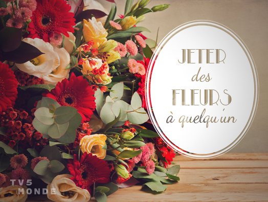 TV5MONDEjapan's tweet photo. 🇫🇷[#フランス語表現] 

"Jeter des fleurs à quelqu'un" 💐

直訳：花を投げる
意味： ほめる https://t.co/CrbWKVXBDR