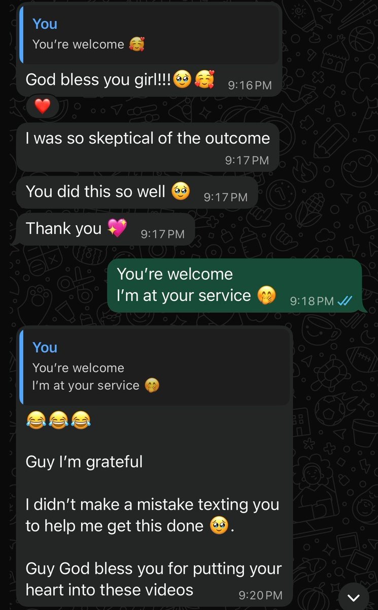 PR_Nurse's tweet photo. You guys won't believe this...
When I sent the second video to my client. She was so impressed at the video quality that her brand launch manager even asked that she shared my contact with her.
All I did was give my best shot.

The reviews make me smile every now and then. https://t.co/fb27BWTy8N