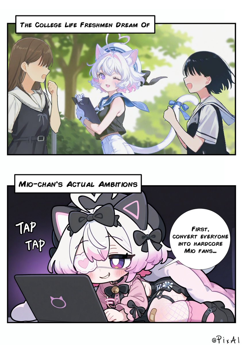 PixAI_Official's tweet photo. [MioComics] 

Mio-chan's Ambitions 

#MioComic https://t.co/zAiafDhK5w