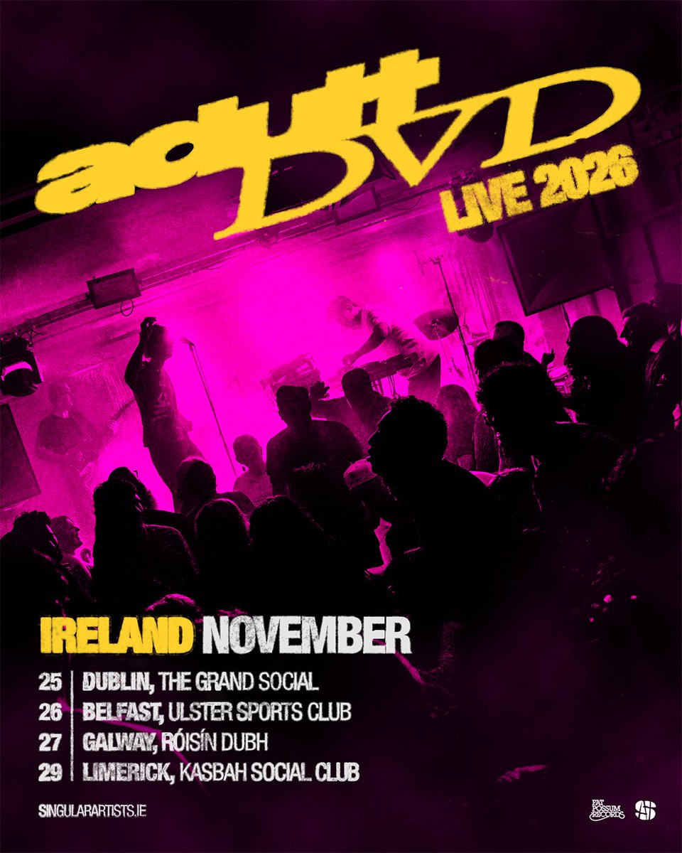 mydolans's tweet photo. ***ON SALE NOW***
Seoda Shows presents
adult DVD
Dolans Kasbah, November 29th
Tickets here: https://t.co/5QOGKJQ2Md https://t.co/qPrNwqMDDI