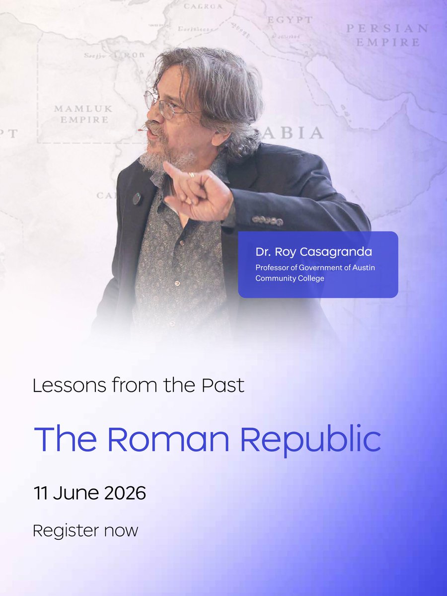 MOTF's tweet photo. Most accounts focus on the final years of the Roman Republic. This session with Roy Casagranda looks further back, to the centuries that defined it.

11 June 2026, 7–8pm

Book now: https://t.co/RbM5wYDNfE

#MuseumoftheFuture https://t.co/NJMs5NujNi