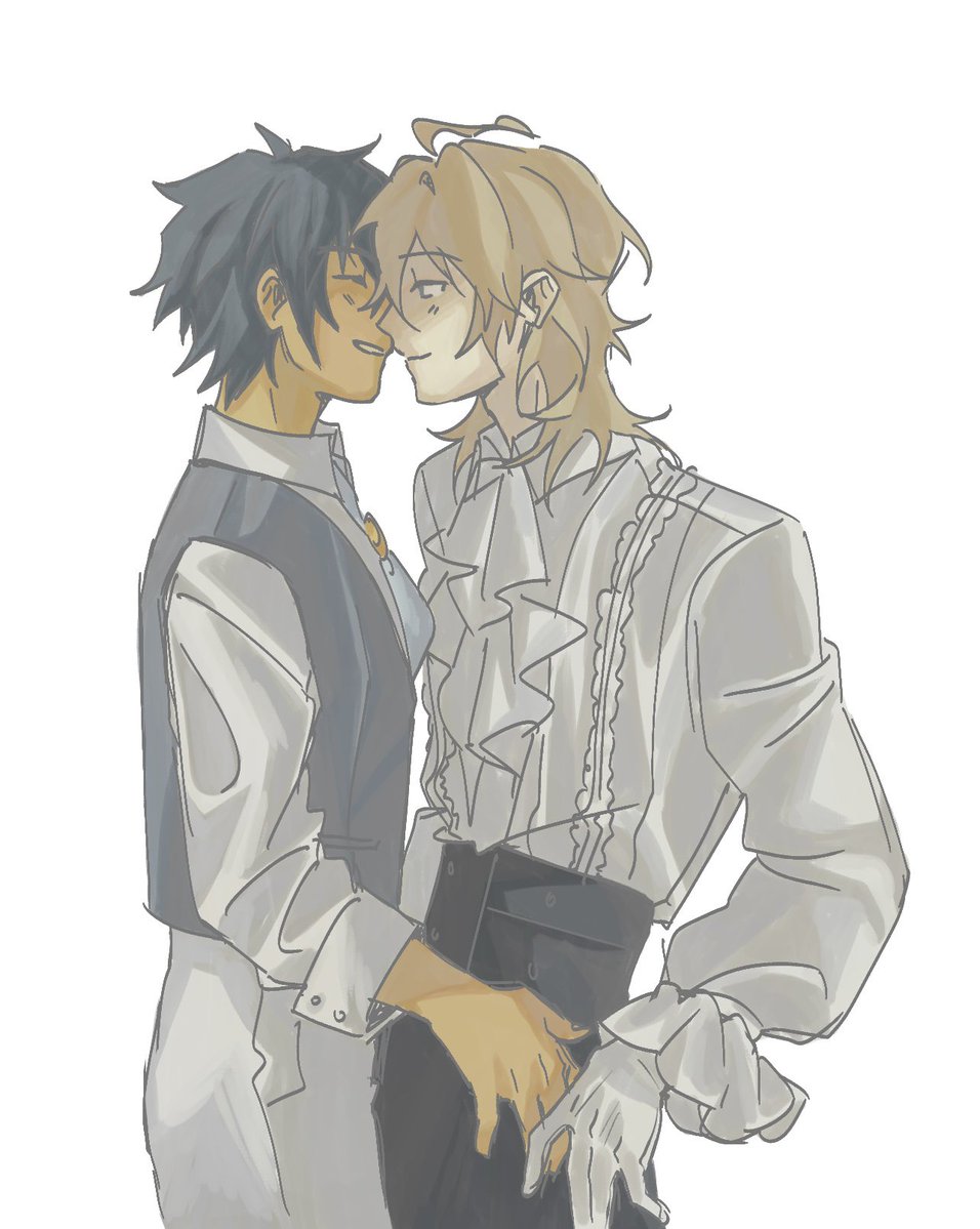 kobiixr's tweet photo. halfway thru i realised it looks like theyre getting married😭take this as a pride post bc i am not finishing the other thing🔥🔥#yuumika #mikayuu https://t.co/Rucq0re7Cl