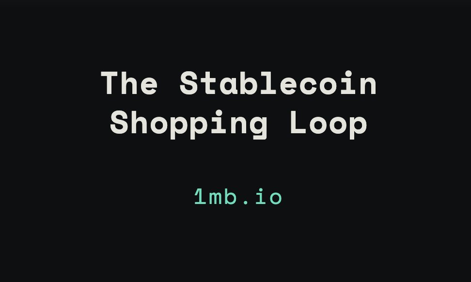 1MB_io's tweet photo. The Stablecoin Shopping Loop - Day 1/5

Stablecoins just changed ecommerce forever.

Old way: 2-3% card fees, chargebacks, 2-day waits.

New way (Solana 2026): $0.00025 fees, instant settlement, USDC in your wallet.

Solana now powers 35%+ of all Layer-1 stablecoin payments worldwide.

Shopify, Stripe, Visa & PayPal are all live.

The smartest part? You can now earn rewards while shopping AND spend them instantly at checkout - exactly what @1MB_io makes dead simple.