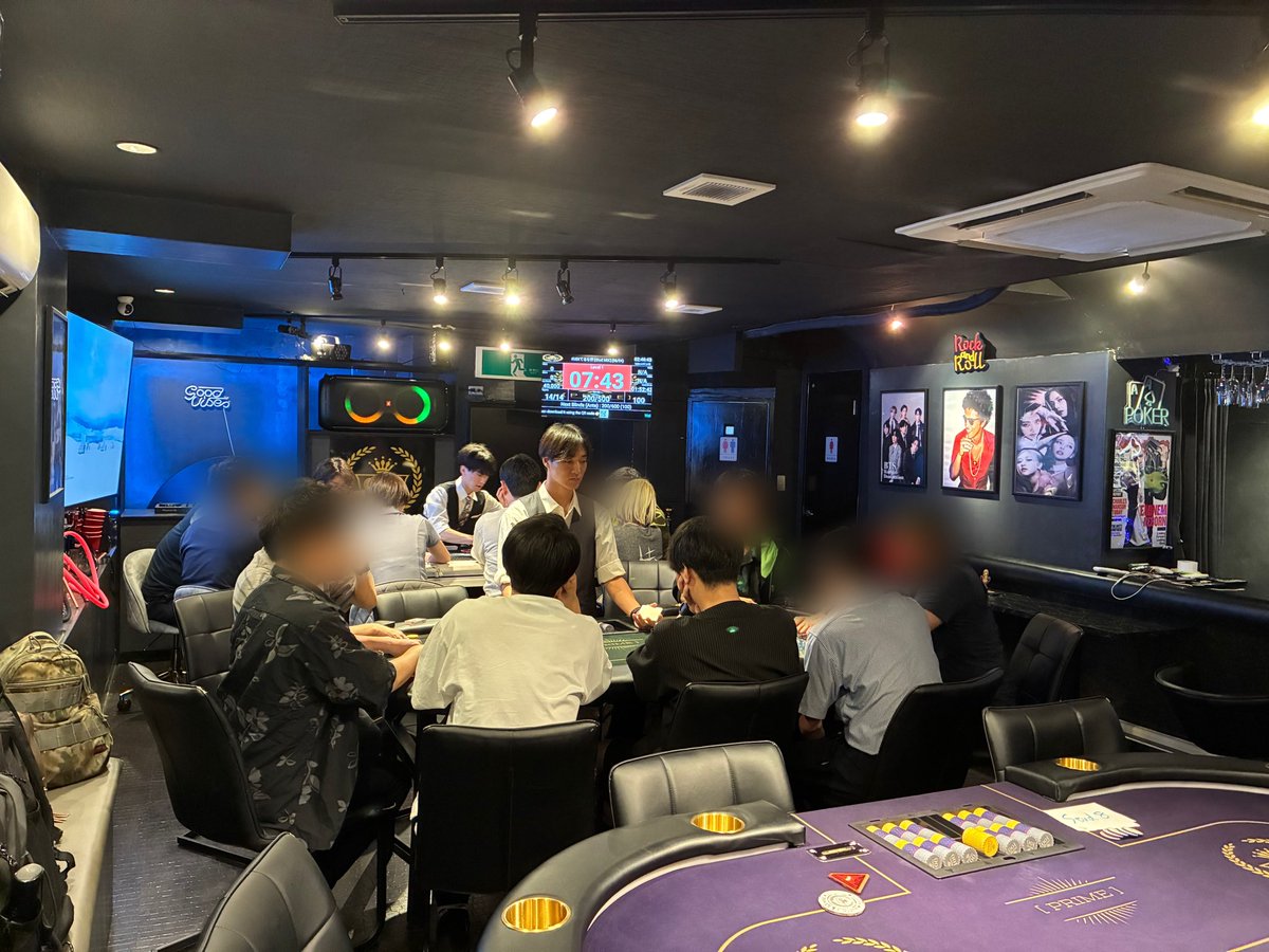 GPT_PRIME's tweet photo. 🃏第3回MIXてるな杯 Stud MIX GAME🃏

14Eでスタートしております‼️
種目はStud 8、Stud HI、Razzです🌟
参加締切は21:10〆
満卓でウェイティングになる可能性もございますので、参加希望の方はお早めにご来店ください☺️

皆様のご来店お待ちしております✨✨ https://t.co/60kKAundqo