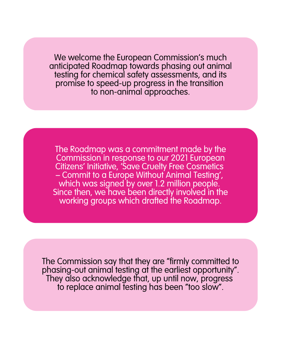 CrueltyFreeEU's tweet photo. We welcome the @EU_Commission's much anticipated Roadmap towards phasing out animal testing for chemical safety assessments. Its promise to speed-up progress in the transition to non-animal approaches must be prioritised.

Learn more: https://t.co/iuV3ZVRJVr https://t.co/mBPHkTej8V