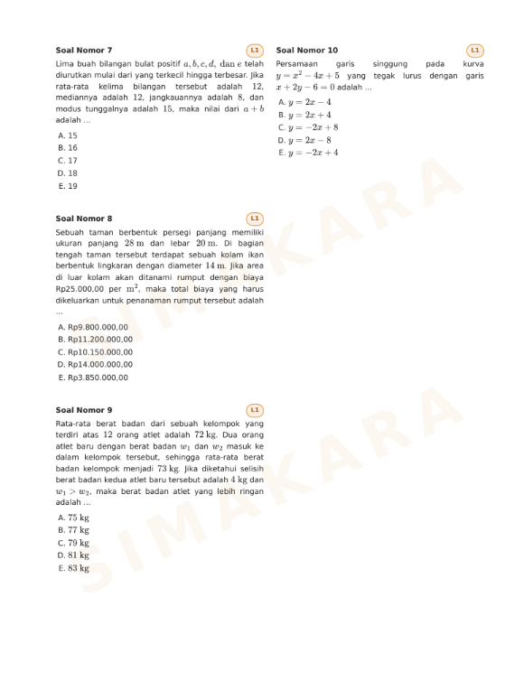 advocaite's tweet photo. latihan soal ujian mandiri
TKD Matdas - Paket 01 
🧠level kesulitan: mudah

soal pembahasan:
https://t.co/ze2It5Am1Z

boleh bantu rt yaa temen-temen
Informasi Belajar Lainnya:
> channel snbt: https://t.co/iIa34jADbY https://t.co/S0k8vWnzuS