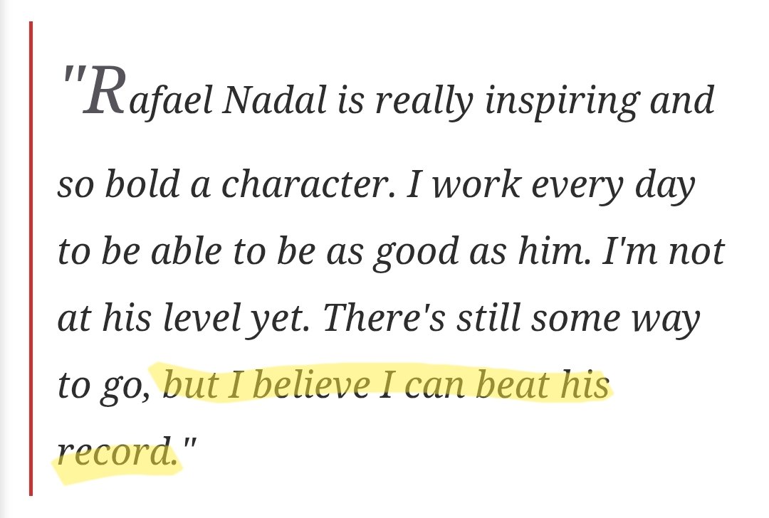 Zwxsh's tweet photo. Six years later, I still can't believe Holger Rune thought he could win more Roland Garros titles than Rafa Nadal.

Maybe the single craziest quote from any tennis player in the sport's history. I'm not even exaggerating. https://t.co/2ah0TS2Ny3