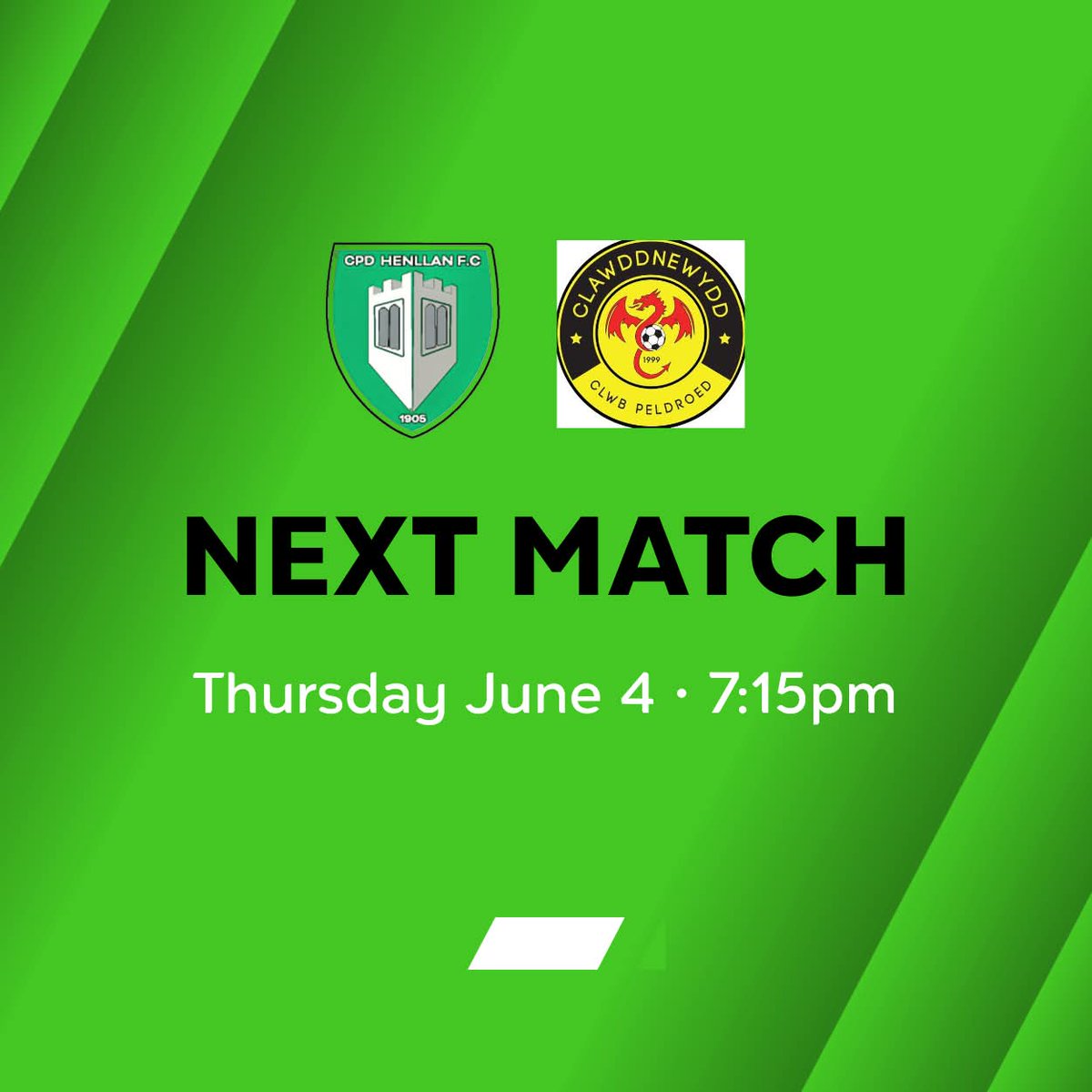 henllanfc's tweet photo. This evening we welcome Clawddnewydd to Top Parc, come along and support the team 💚🤍💚 https://t.co/tST6iS6q4L