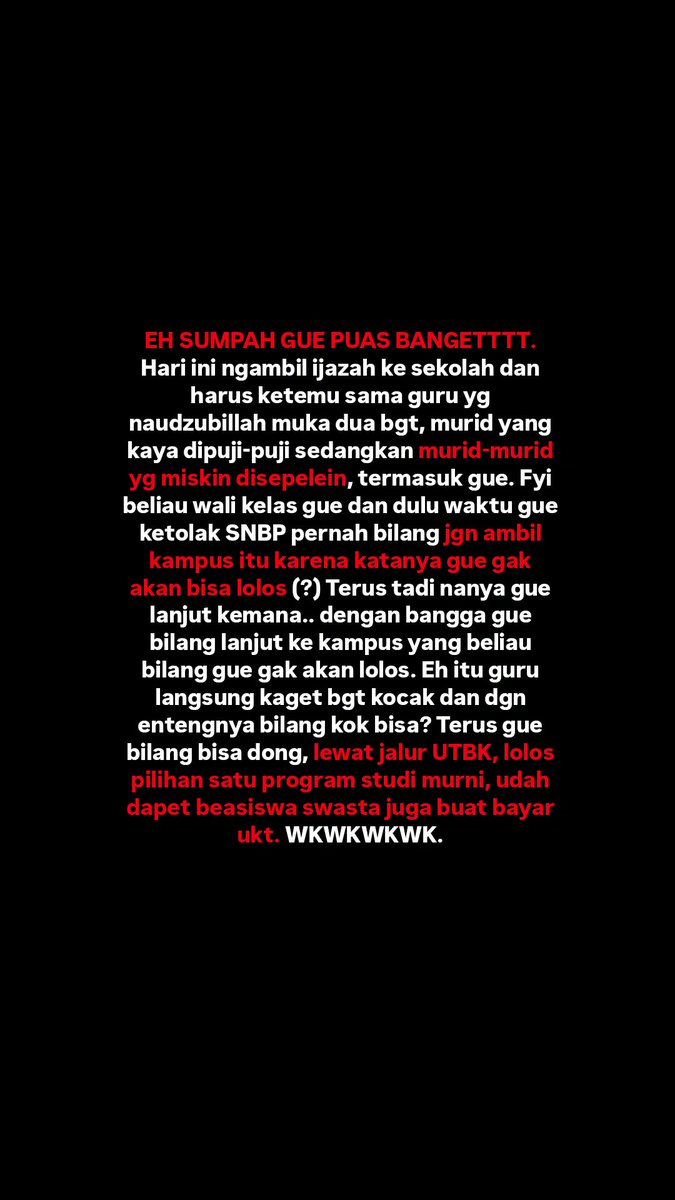 archivesell's tweet photo. maaf ya bikin kecewa soalnya aku lolos utbk https://t.co/Ymzn2tCj0L