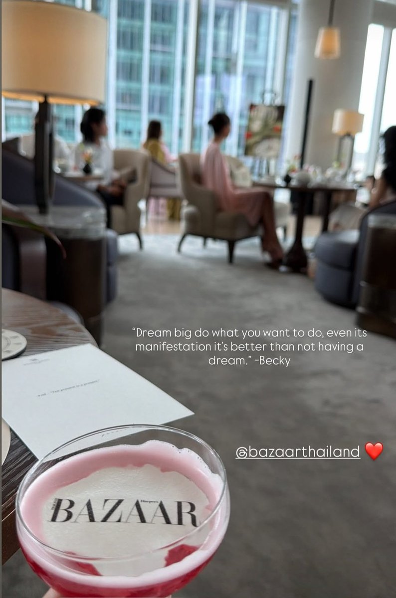 beckyfanclub05's tweet photo. “Dream big do what you want to do, even its manifestation it's better than not having a dream." 
- Becky -

@AngelssBecky  @bazaarthailand ❤️

#BAZAARThailand #BAZAARHighTea
#beckysangels #BeckyArmstrong‌ 
#MiuMiuxBecky #MiuMiu
#waldorfastoriabangkok
#tasteofwaldorf https://t.co/9eU35WDmTx