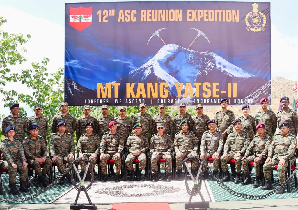 firefurycorps's tweet photo. ASC Mountaineering Expedition to Mt Kang Yatse-II Flagged Off

An Indian Army ASC Mountaineering Expedition Team will attempt to summit Mt Kang Yatse-II to commemorate the 12th ASC Reunion.

Led by Lt Col Nishant Karki, the team comprises 04 Officers and 08 Jawans. The expedition was flagged off on 04 June 2026 by the Chief of Staff, HQ 14 Corps and General Officer Commanding, 72 Sub Area.

The expedition reflects the spirit of adventure, endurance and determination that defines the Indian Army.

@adgpi
@NorthernComd_IA
@ArmyAdventureWing
@ANI

#IndianArmy
#Mountaineering
#KangYatseII
#AdventureSports
#Ladakh
