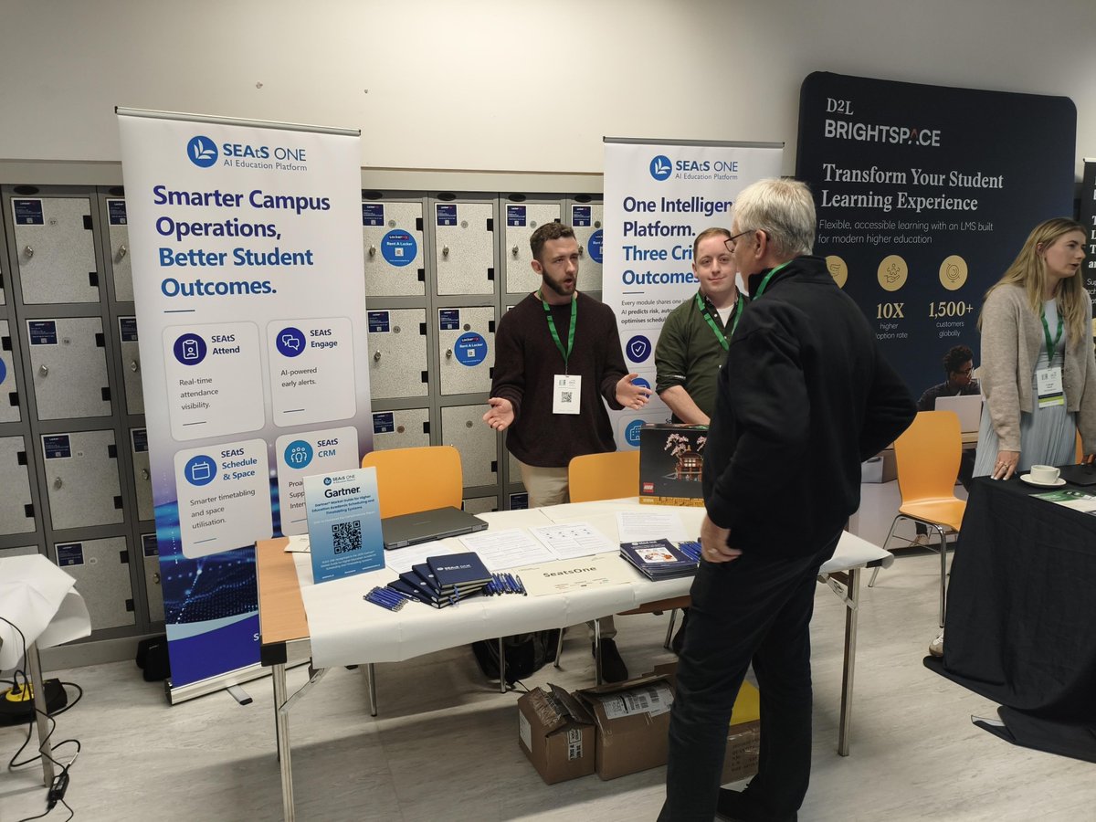 SEAtSONE's tweet photo. Final day at #ILTAEdTech2026. 

Thanks to NCI for sharing their student success journey with SEAtS yesterday. Smart attendance, retention or timetabling on your radar?

Stop by the booth today, or book a call: https://t.co/cLIiFobmRm https://t.co/5nj7nfKszB