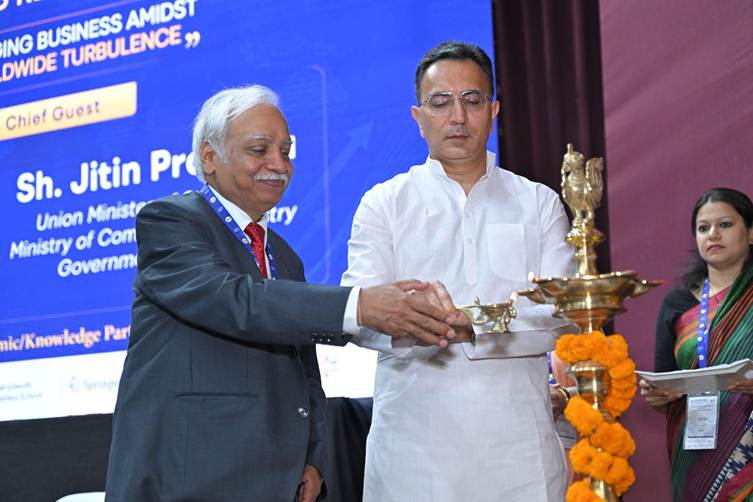 PIB_India's tweet photo. Minister of State for Commerce and Industry @JitinPrasada inaugurates Global Business Research Conference 2026 at IIFT

India Continues to Be Among the World's Fastest-Growing Major Economies Despite Global Uncertainties: Minister of State for Commerce and Industry

GBRC 2026 Features Directors' Conclaves, Research Deliberations and Special Session on BRICS Amid Geopolitical Turbulence

Read here: https://t.co/TjdNU5dwln