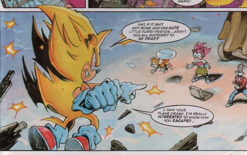 lAZUliLudicrous's tweet photo. Fleetway Super Sonic is literally characterized to be polite and proper, why would he be a bigot
This is slander  on my goat🥀 https://t.co/V2cqs1Vouq