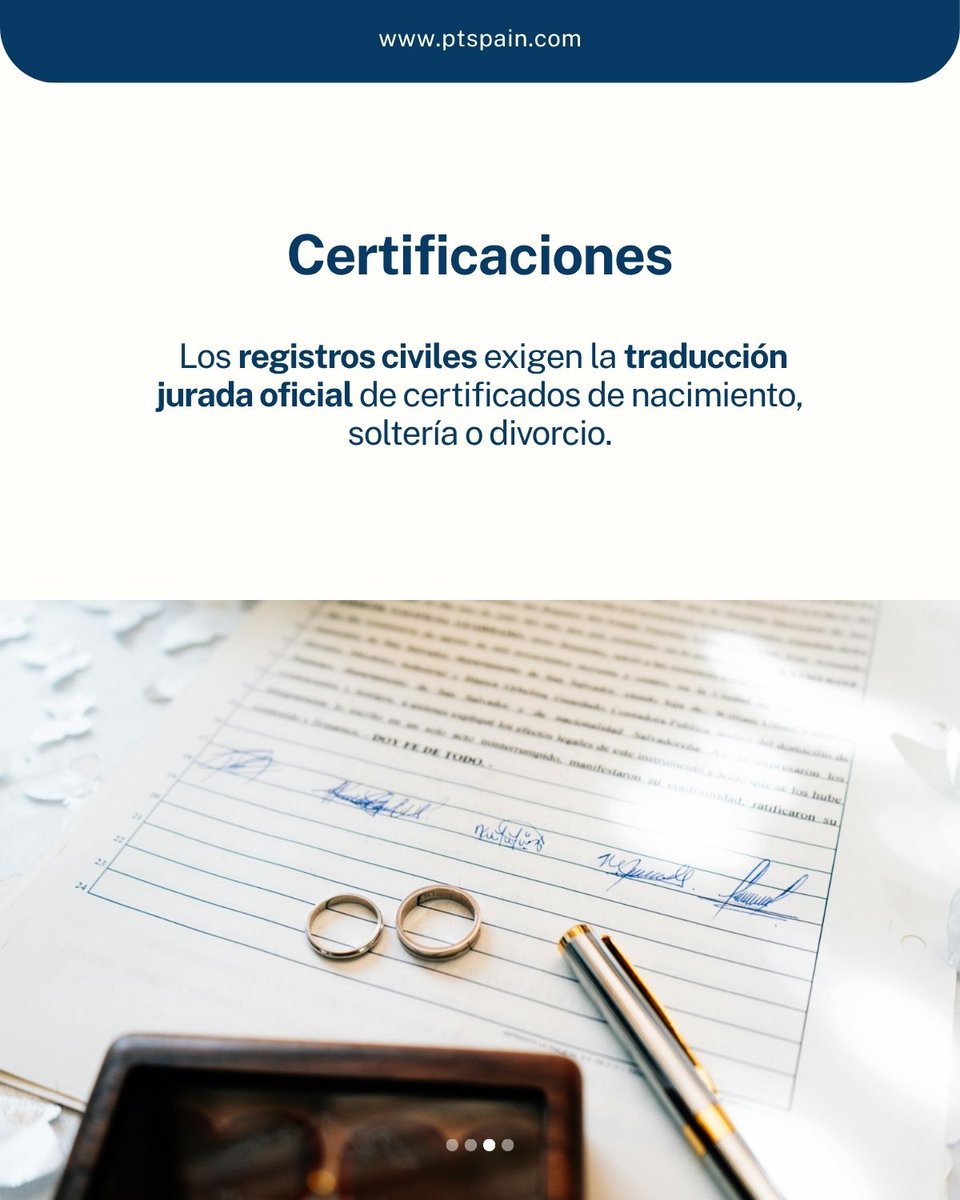 precise_malaga's tweet photo. ¿Boda internacional a la vista? Necesitas la traducción jurada de tus certificados de nacimiento y soltería para el registro civil.En Precise nos encargamos🥂
-
International wedding? You need sworn translation of your birth and single status certificates. We handle it at Precise https://t.co/mADiApc6jX