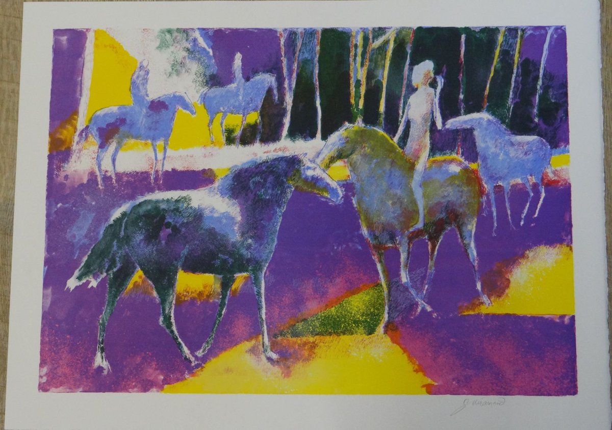 marieartcollec1's tweet photo. Beautiful original signed lithograph by Paul Guiramand ✨
"The Riders" – Poetic horses in a dreamy violet & golden landscape. French lyrical abstraction at its finest. https://t.co/KfhBGXVS6q
#PaulGuiramand #LyricalAbstraction #OriginalLithograph #ArtEquestre #FrenchArt https://t.co/0BOym7lncJ