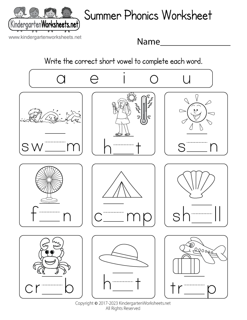 funkindergarten's tweet photo. Help kids hear short vowel sounds in summer words with this free phonics worksheet. You can download and print it here: https://t.co/q88iDT4Lhz #SummerLearning #Phonics https://t.co/zZcDr2RLwT