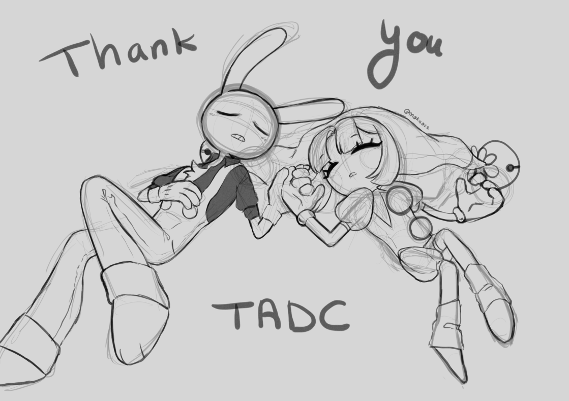 Moku022's tweet photo. Thank you TADC for bring me joy and comfort when I needed it most #TADC I hope everyone enjoys your last espisode. And remember please to be respectful with those who can't watch until the 19th. Please. And to goose. Thank you for creating it💜 https://t.co/F1zifgDI9F