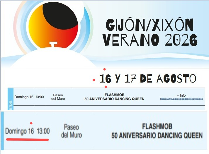 TtaboadaRober's tweet photo. 50 aniversario Dancing Queen ABBA Gijón. https://t.co/oyUvSMhHNC