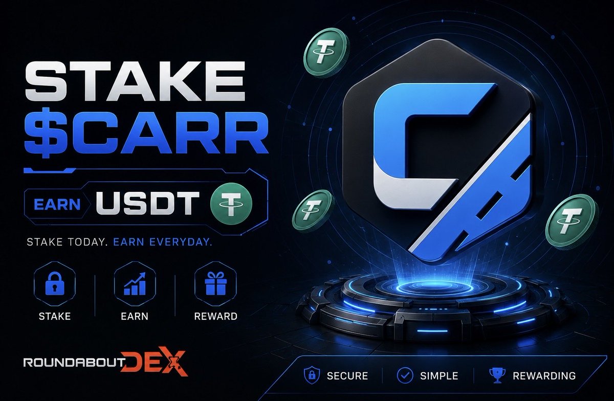 0xTwilty's tweet photo. This month, @RoundaboutDex is set to release its staking platform.

Soon, $CARR holders will be able to earn USDT while maintaining exposure to the long-term growth of the ecosystem.

The next phase of holding is earning. #RWA https://t.co/9uwGMHhmoM