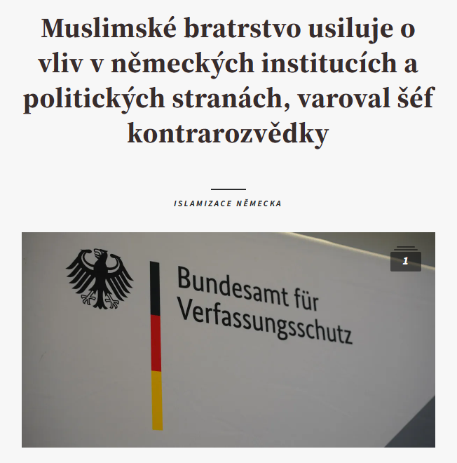 RobertKotzian's tweet photo. Muslimské bratrstvo je nadnárodní síť politických neziskovek a aktivistů:

▶️"Nebezpečné mají být i skupiny, které navenek vystupují umírněně, prezentují se jako otevřené či tolerantní. Respektují i německé zákony."◀️

Tato zpráva není první zprávou o fenoménu islamistických neziskovek. Jsou reálnou a bezprostřední hybridní hrozbou. Demokratické instituce ohrožují zejména v zemích výrazně zasažených migrační pohromou. 

Přestože v ČR jde prozatím snad o zanedbatelnou hrozbu, je třeba ji brát vážně. Německo a Rakousko jsou sousední země.

ČR tímto fenoménem není zasažena především z historických důvodů. Zdaleka však není samozřejmé, že to tak vydrží i do budoucna. 

My a další státy V4 máme unikátní možnost většímu zasažení migrační pohromou předejít. Závisí to na našem chování v následujícíh 5 až 10 letech.

https://t.co/5lATKeSlZh