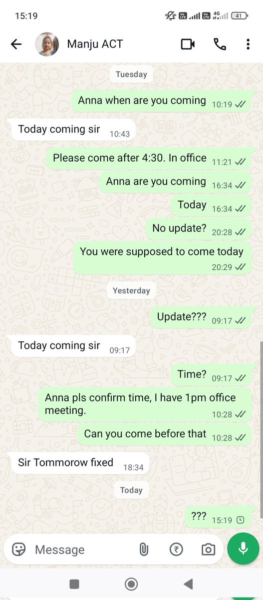 Bong_guy's tweet photo. @ACTFibernet absolute lack of professionalism and ethics! Connection was supposed to be setup on Tuesday, today is Thursday, not continuing post this 3m period and will not recommend to anyone joining Devanahalli locality https://t.co/gHzEymD6JD