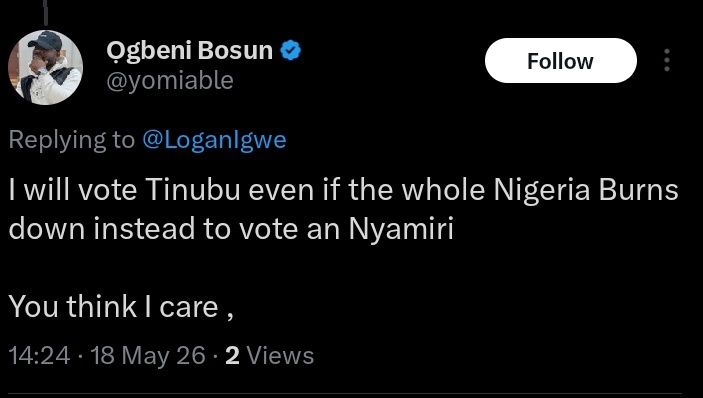 OluAyoola7D's tweet photo. John Doe is the English's name for male that has no name or verified identity.

Jane Doe is the female version of same.

Yoruba has at least four of those, Lagbaja, Tamedu, Lamonrin and Lakasegbe.

So Lagbaja the masked Nigerian musician knew exactly what he was doing when he called himself Lagbaja as a masked person is of an unknown identity.

I have intentionally used the Lakasegbe for this text,

I presume this particular placeholder name is best used for a man of unknown identity who is doomed or on the path of destruction.

The Oyos, the Egbas, the Ijebus, the Ìjẹ̀sàs, the Oke-oguns, the Ekitis etc are all examples solid existent blocks of the Yoruba people and you can tell by clear dialects, food and subcultures.

There is a place not currently zoned as Southwest but where the people speak Yoruba,

because it was a frontier of the old Oyo Empire. 

the history of this place is murky to say the least

only Afonja and Alimi can indeed tell us the truth. 

Not Fulani and not Yoruba, dissonanced identity, largely a lost people, Yorubas but yet an Emirate. 

Masters of no slaves, slaves of the unknown.

It's been centuries since the onset of what I speak of here, but bloodlines don't disappear.

Remember that blood speaks. 

So when people tweet on these streets and say things like

 "even if Fulani kills us we will still not vote for..." 

When you read such, you will conclude at first glance that it's madness...

Cos you'd wonder where is the self preservation that was supposed to be guaranteed by a sense mutually assured destruction. 

Remember that I told you that if a mad man tells you he wants to kill you it is in your best interest to believe him.

But remember also that I told you to take the blood for it.

On second glance at such statements you must begin to understand what if it was something deeper that was speaking,

What if the person who is saying even if Fulani kills us Yoruba is indeed a Fulani by blood and he/she doesn't even know it.

The Fulani bloodline is active and speaking.

What if the Afonja-Alimi battle rages on in his/her DNA, and his/her existence is tired and wants to rest and end it all. 

How else does such depression cries if not for suicide.

Because one thing that is certain is that if a person was already destroyed( or conquered)

he will not behave in the interest of his self preservation (he knows deep within himself that he is gone, nothing left to preserve)

 he will act in such a way to guarantee the other stakeholder is also destroyed (and conquered).

When you expose the Lakasegbes of the Yorubaland to the MAD King Solomon principle they function erratically. They want everyone else to segbe(perish) as well. 

It is their bloodline speaking, revealing to you the battle that rages on in their lost souls.

Because Nigeria must be OK Nigeria will be OK.