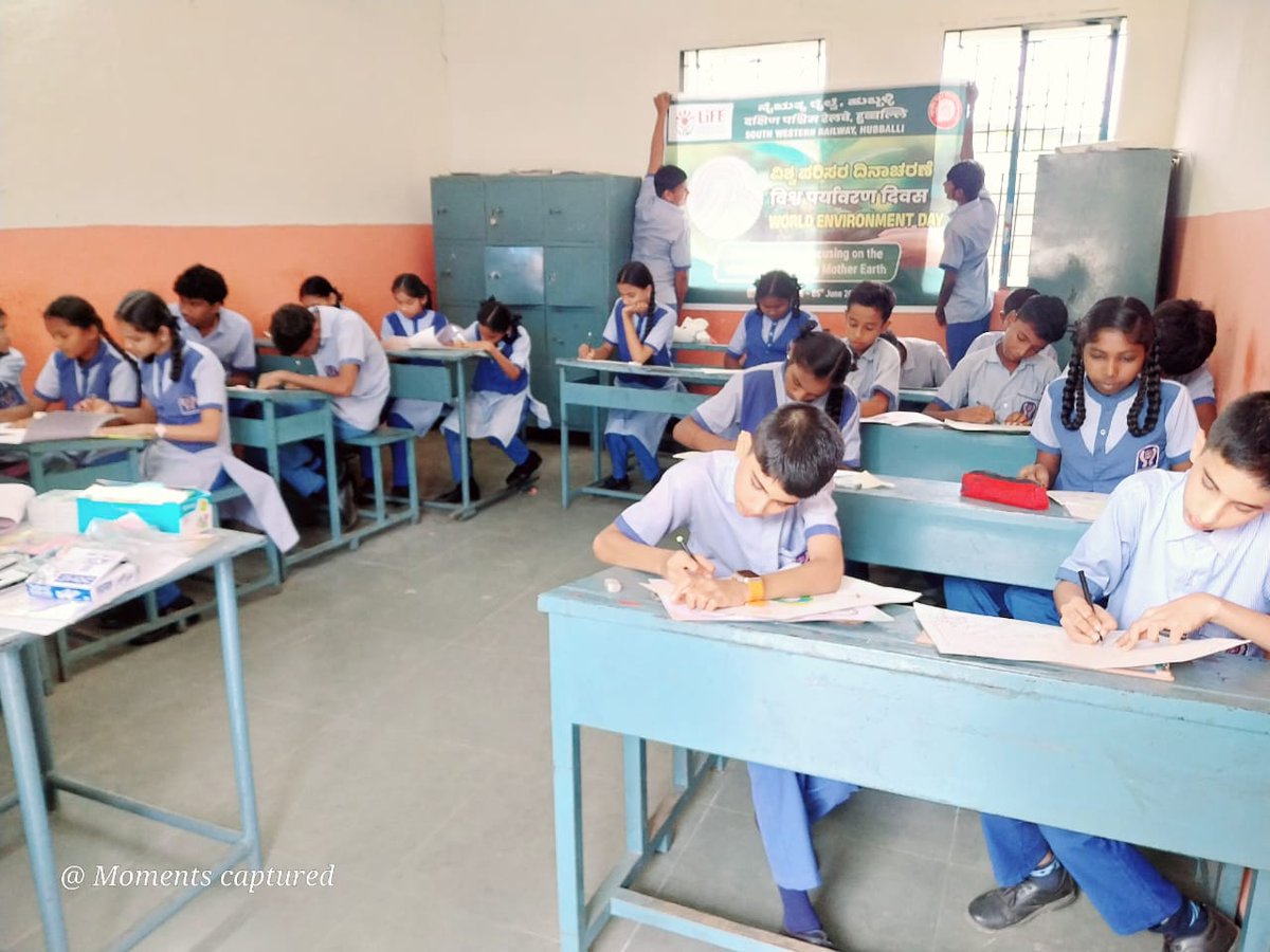 SWRRLY's tweet photo. As part of #WorldEnvironmentDay2026 drawing and essay competitions on the theme “Environment and Climate Change” were organized for students of Classes VI to X at SWRWWO School and Railway English Medium School. The event witnessed enthusiastic participation, with students expressing their ideas and creativity on environmental conservation, climate action, and sustainable living. 
#MissionLiFE