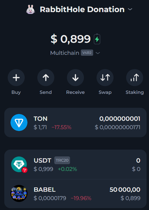 MetaFroggy_'s tweet photo. WOW The Rabbit Hole has received it first donation from a community member! Thanks for 50K $BABEL 😍

is that you @0xkageyama mate? 

will use it soon to reward the 🐰 diggers!

➡️ UQBMCYx6h3AR8B5omv6XJ0o8djSUBpvwTtn6tYt8weKQl9QS https://t.co/EQgyHVVfSZ