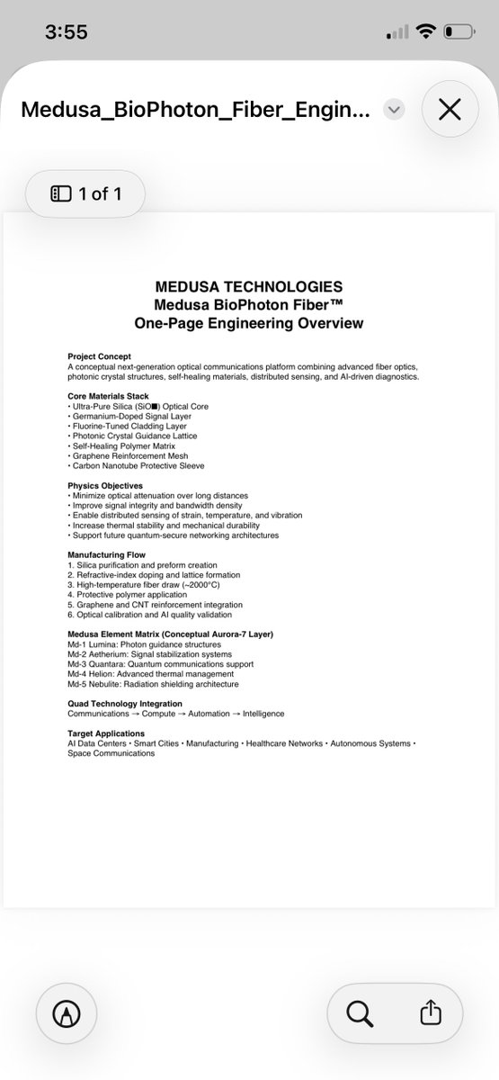 ImmortalFrame's tweet photo. 🚀🌌 MEDUSA TECHNOLOGIES PRESENTS: BIOPHOTON FIBER™ 🌌🚀

From the laboratories of Aurora-7 comes our next-generation communications concept:

🔹 BioPhoton Fiber™
🔹 AI-Integrated Optical Infrastructure
🔹 Self-Healing Material Architectures
🔹 Advanced Photonic Crystal Networks
🔹 Distributed Intelligence & Diagnostics
🔹 Quantum-Ready Communications Frameworks

Imagine a future where fiber optic networks don’t just transmit information. They analyze, adapt, monitor, and optimize themselves in real time.

Powered by our Quad Technology vision:

📡 Communications
⚙️ Compute
🤖 Automation
🧠 Intelligence

Aurora Gold and Kid Nebula Gold continue exploring concepts at the intersection of advanced materials, AI infrastructure, photonics, and future planetary-scale networking.

🌎 Earth
🌙 Lunar Networks
🛰️ Orbital Systems
🪐 Aurora-7

The future is not just connected.

The future is intelligent.

🐍 Medusa Technologies
✨ Aurora Gold
🌟 Kid Nebula Gold

#MedusaTechnologies #BioPhotonFiber #FiberOptics #Photonics #ArtificialIntelligence #DataCenters #QuantumNetworking #AdvancedMaterials #SmartInfrastructure #Automation #Engineering #Innovation #FutureTech #Aurora7 #KidNebulaGold #AuroraGold #QuadTechnology #Science #Technology