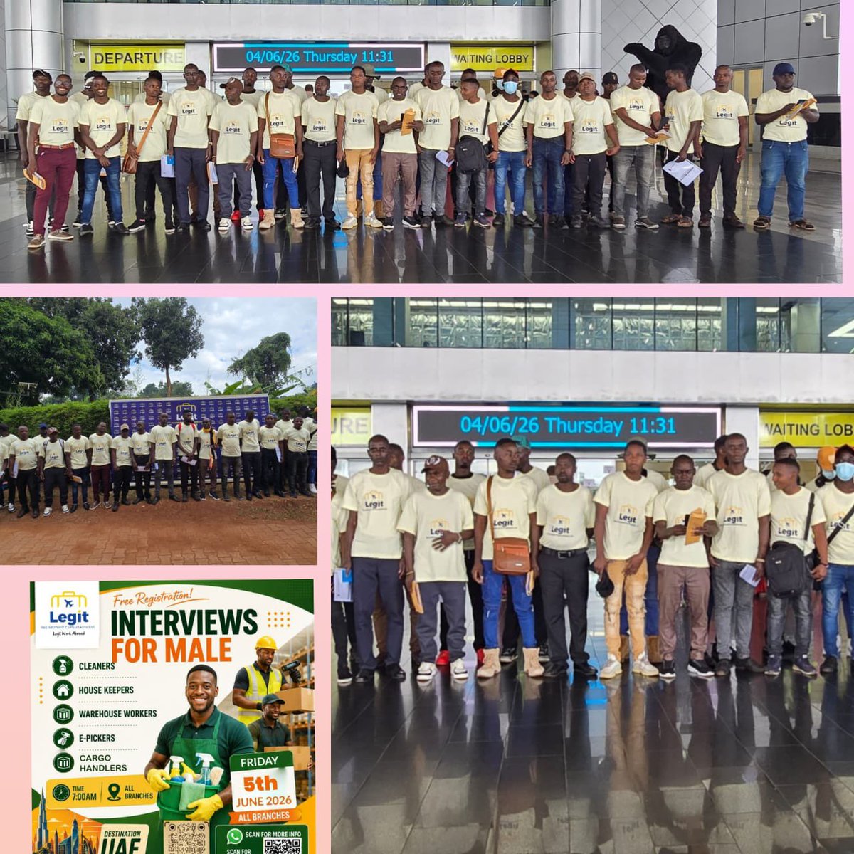 Spraggapromo's tweet photo. Another batch takes off today! 

Legit Recruitment Consultants Ltd sends off a new group of workers for overseas jobs.
We promise &amp; deliver - from interviews to departure.

Safe travels to the UAE! https://t.co/SL6mC2vh1F