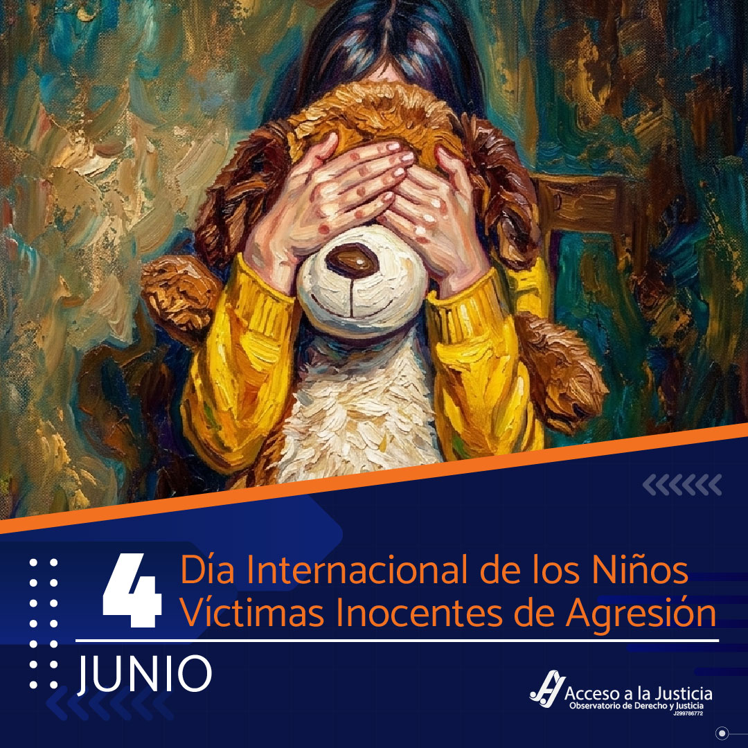 AccesoaJusticia's tweet photo. 4 de junio. Día Internacional de los Niños Víctimas Inocentes de Agresión

El Día Internacional de los Niños Víctimas Inocentes de Agresión es una jornada que reconoce el dolor que sufren los niños en todo el mundo que son víctimas de maltratos físicos, mentales y emocionales. En esta fecha también se reafirma el compromiso de la Organización de las Naciones Unidas (ONU) de proteger los derechos del niño. 

El origen de este día conmemorativo es el 19 de agosto de 1982, cuando la Asamblea General de la ONU en su período extraordinario de sesiones de emergencia sobre la cuestión de Palestina decidió conmemorar el 4 de junio de cada año el Día Internacional de los Niños Víctimas Inocentes de la Agresión.

En las guerras y los conflictos armados son los niños los miembros más vulnerables y quienes sufren las peores consecuencias. Ellos son víctimas potenciales de reclutamiento, homicidio, violencia sexual, secuestro, ataques contra escuelas y hospitales y ausencia de ayuda humanitaria.

Los niños venezolanos viven en un entorno que mucho se asemeja a un conflicto bélico por la destrucción de la infraestructura educativa y de salud. La violencia imperante atenta directamente contra la infancia y su derecho a la vida, y las fuerzas de seguridad los han perseguido y reprimido en un contexto de conflicto electoral: numerosos niños y adolescentes han sido detenidos desde 2024, en especial en el marco postelectoral tras los comicios presidenciales, y aunque ya varios han sido excarcelados, están sujetos aún a un proceso judicial.

#JusticiaVe