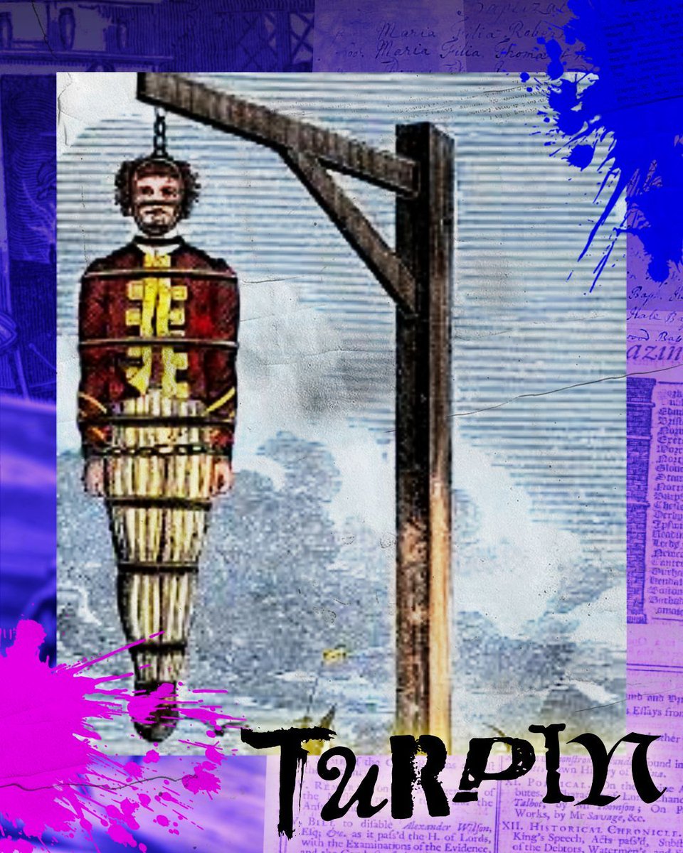 TurpinHQ's tweet photo. 4 June 1735. 

Sam Gregory scragged today. Body hung in chains on Edgware Road afterward. Left there to rot as a warning to every other cove thinking about the high toby.

They wanted us to see what happens when you ride the pad too long.

 https://t.co/dGhEpI7aW5 

 #OnThisDay https://t.co/1SOpue9C5M