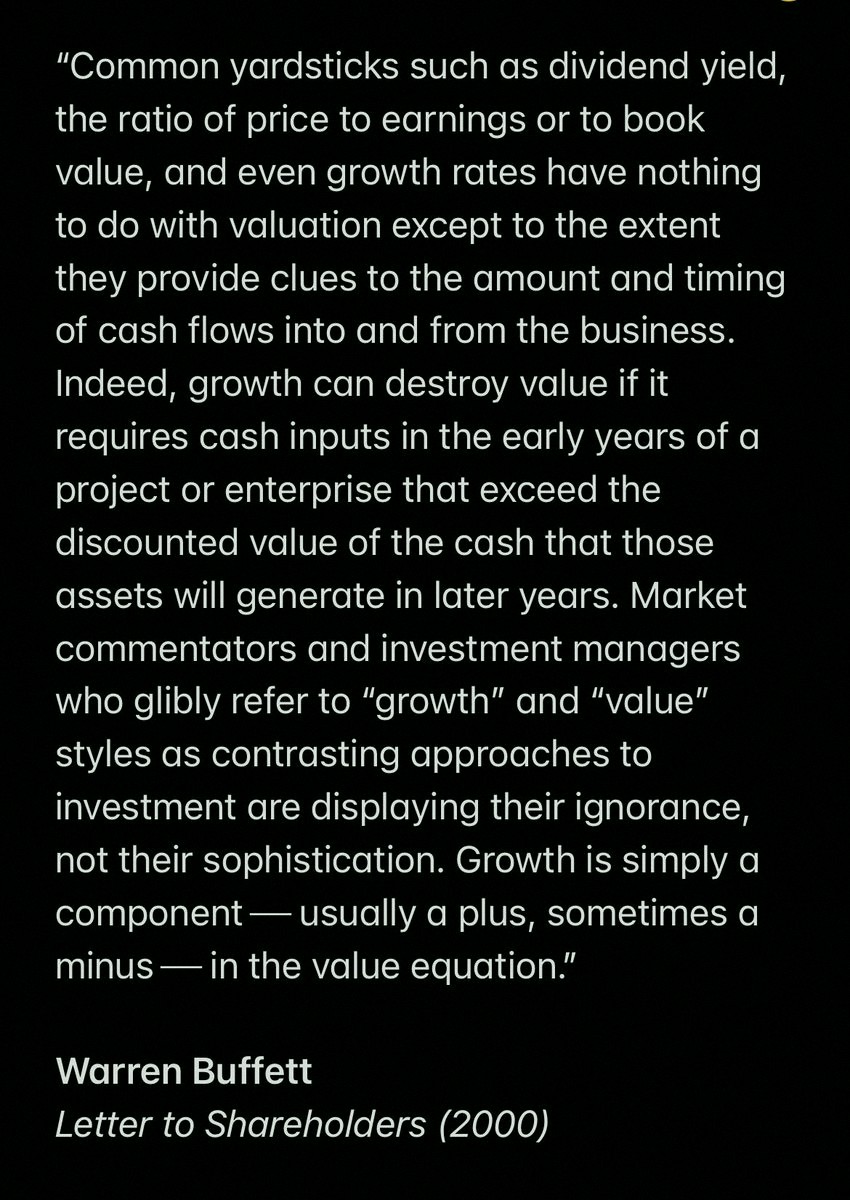 DinoCheng's tweet photo. Buffett breaks down how growth affects a company's value: https://t.co/CbLgzh4xFJ https://t.co/2pZEtYa2JW