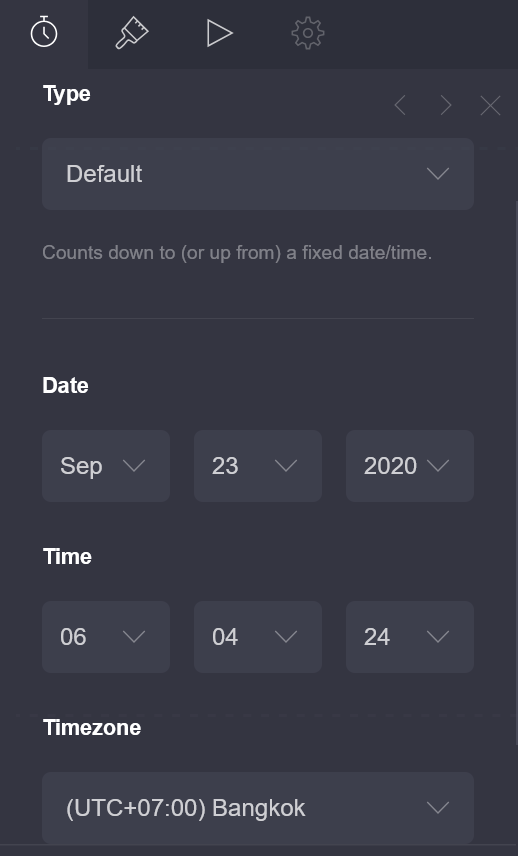 nikiritsu's tweet photo. @mariuskisserno1 here's my setup: as you can see the preview is always wrong but in the published website it's the correct time. try changing to older year, save &amp; publish, and check the published website to see if the timer goes up? btw for length you can use 4 digits if you wanna see seconds. https://t.co/Mt9fPoAbqP