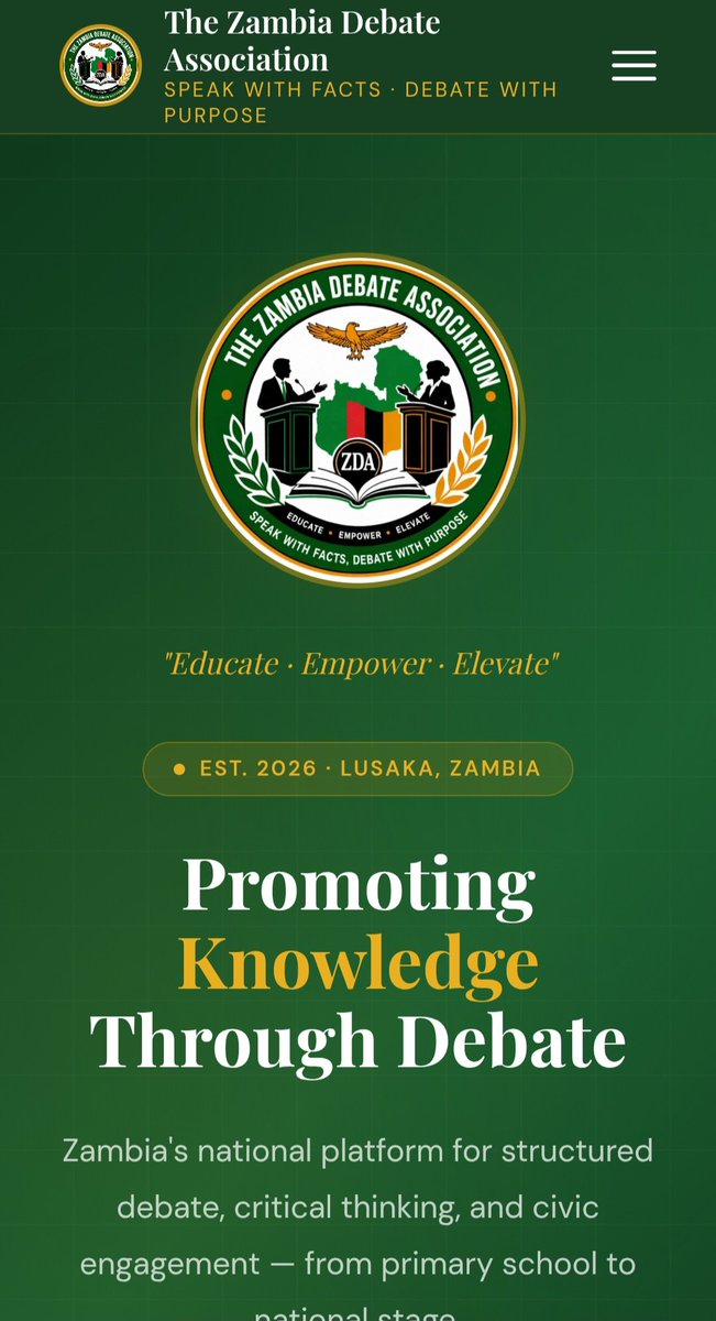 NexusDigitalZM's tweet photo. We built Zambia's national debate body a digital home — in under 7 days. 🇿🇲🚀
Case Study 001: The Zambia Debate Association 
🔗 https://t.co/kCJTKXfLVQ
Thread 👇 https://t.co/PRmAToxZjw