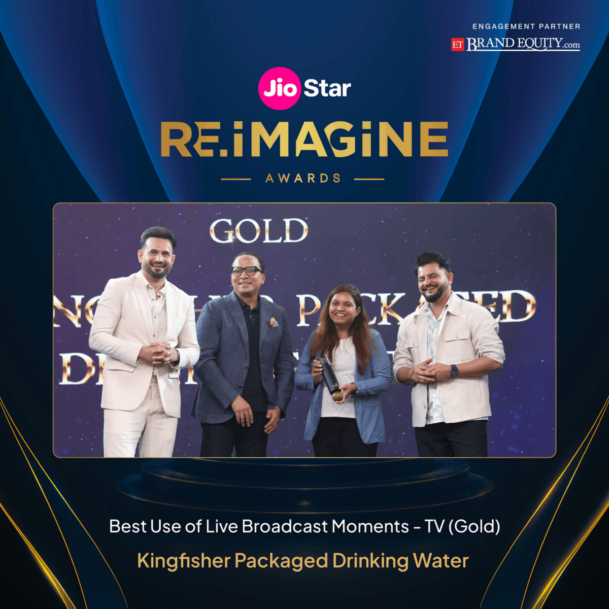 ETBrandEquity's tweet photo. Announcing the winners of Best Use of Broadcast Moment , TV &amp; Digital at the JioStar RE.iMAGiNE Awards 2026.

#JioStarReimagineAwards #Reimagine2026 #Winners https://t.co/mzQc5rnjFO