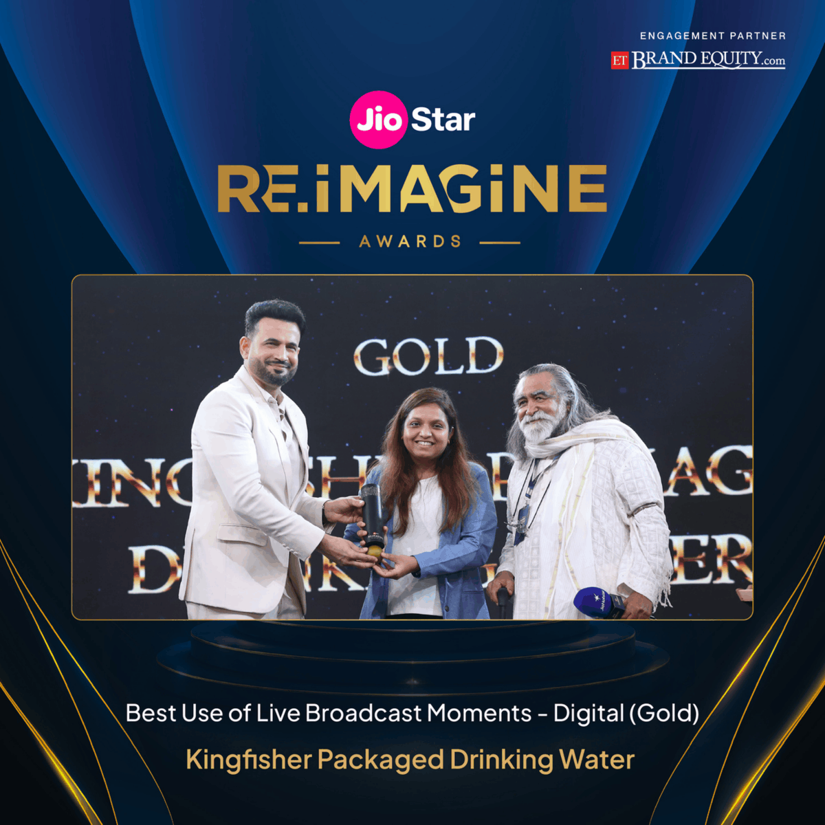 ETBrandEquity's tweet photo. Announcing the winners of Best Use of Broadcast Moment , TV &amp; Digital at the JioStar RE.iMAGiNE Awards 2026.

#JioStarReimagineAwards #Reimagine2026 #Winners https://t.co/mzQc5rnjFO