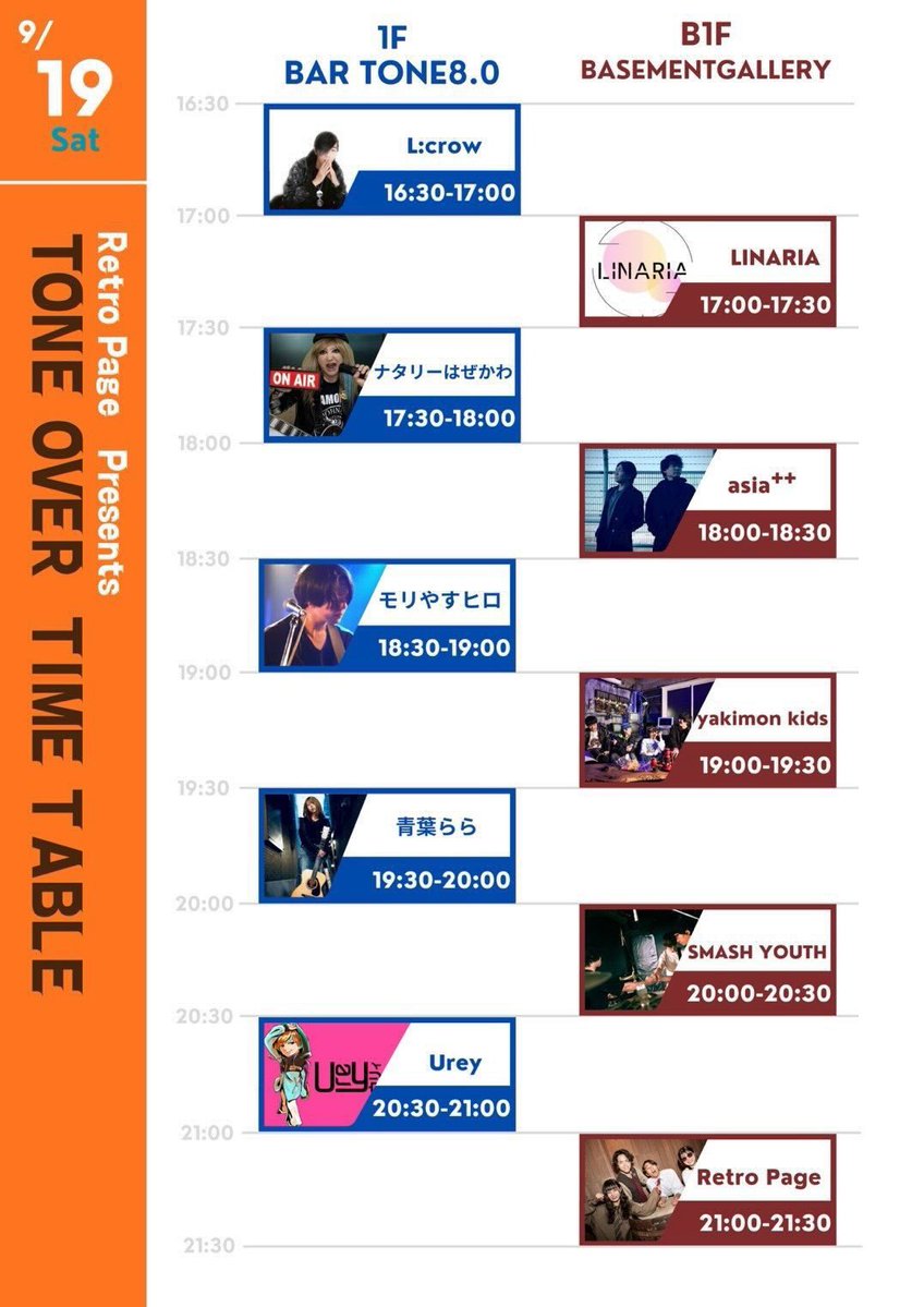 Linaria_Linaria's tweet photo. LIVE_info

2026.09.19(土)
Retro Page presents
TONE8.0+BASEMENT GALLERY
5year Anniversary special 
「TONE OVER」

むっちゃ楽しいイベントに呼んでもらいました！
爆音で楽しもうと思います！！
全出演者かっこいいので刮目必須d(˙꒳​˙* )

一緒に楽しみましょう( *´꒳`*) https://t.co/n41fCPcPHu