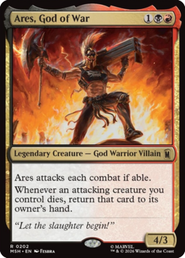 MTGGoldfish's tweet photo. Marvel's Ares encourages you to attack with your creatures regardless of the consequences. More previews at https://t.co/nEAD56xTUs

Source: https://t.co/146QN9tXv6 https://t.co/rwwiM8y7mW