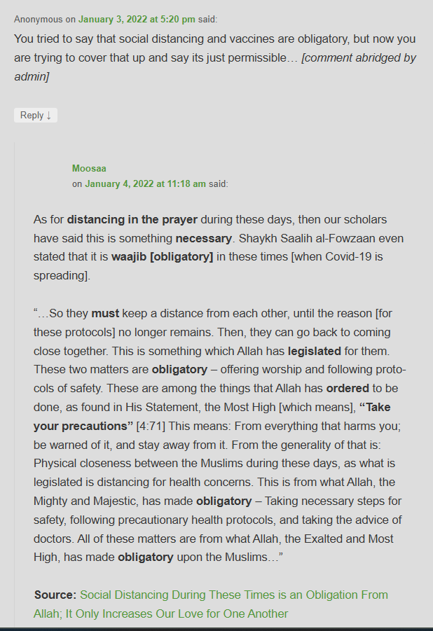 BakkahPubs's tweet photo. We thank Allah -the Gracious &amp; Merciful- for  years of sober, Salafi, consistent messages throughout the Covid-19 Pandemic. Look at how unnecessary confusion would be diffused time after time.

Example: https://t.co/mJqRxmjiff

Scroll down &amp; check out the helpful discussions! https://t.co/nivTo2MmuW