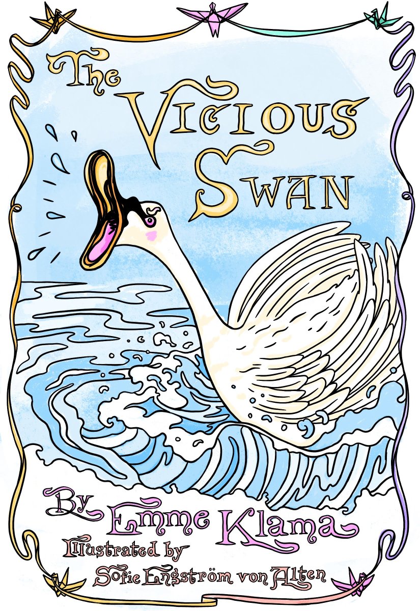 Emme_Klama's tweet photo. I have a new #kids picture book! 
.
.
.
Father Swan and his family live a serene life. One day, a noble Lady visits. She believes swans are the Queen’s subjects, so they must bow down to her. But Father Swan doesn’t see it that way. Is he really vicious? 
https://t.co/3d5lpx3iX3 https://t.co/cNagJcJYwM