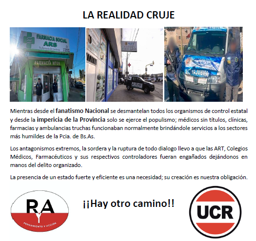 PyA_Radical's tweet photo. 👉 @LLibertadAvanza  @movimientodaf y @la_campora son lo mismo, solo les interesa el poder y acomodar a sus militantes !! @nkreplak en que te diferencias de @Mariolugones_ar si cada vez castigas con mas rigor a los mas vulnerables ! #saludpublica #Argentina #mileicumplilaley https://t.co/MgCVVxgwMN
