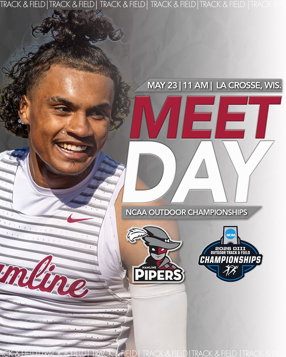 HUPipers's tweet photo. 🎽NCAA OUTDOOR CHAMPIONSHIPS MEET DAY🎽

Isaiah Watson of @HamlineTFXC is competing in the triple jump today at the DIII Track and Field Outdoor Championships!

📊 https://t.co/RTw5UTMkxG

#GoHU #PipeItUp https://t.co/Aun31rGBYo