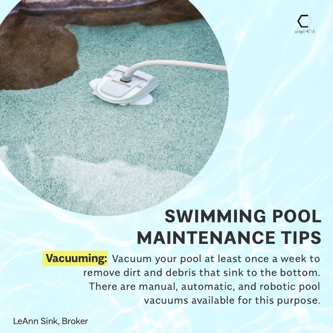 realestateLeAnn's tweet photo. Proper pool maintenance is essential to keep your pool clean, safe, and in good working condition. Remember to refer to your pool manufacturer's guidelines and instructions for specific maintenance recommendations. #poolmaintenance #outdoorliving #pooltips https://t.co/mPPu7aRDfe